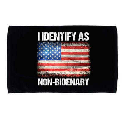 I Identify As NonBidenary Shirt Funny Anti Biden Microfiber Hand Towel