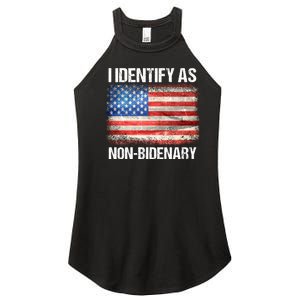 I Identify As NonBidenary Shirt Funny Anti Biden Women's Perfect Tri Rocker Tank