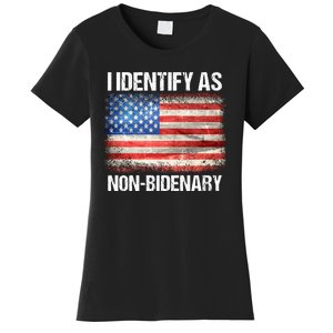 I Identify As NonBidenary Shirt Funny Anti Biden Women's T-Shirt