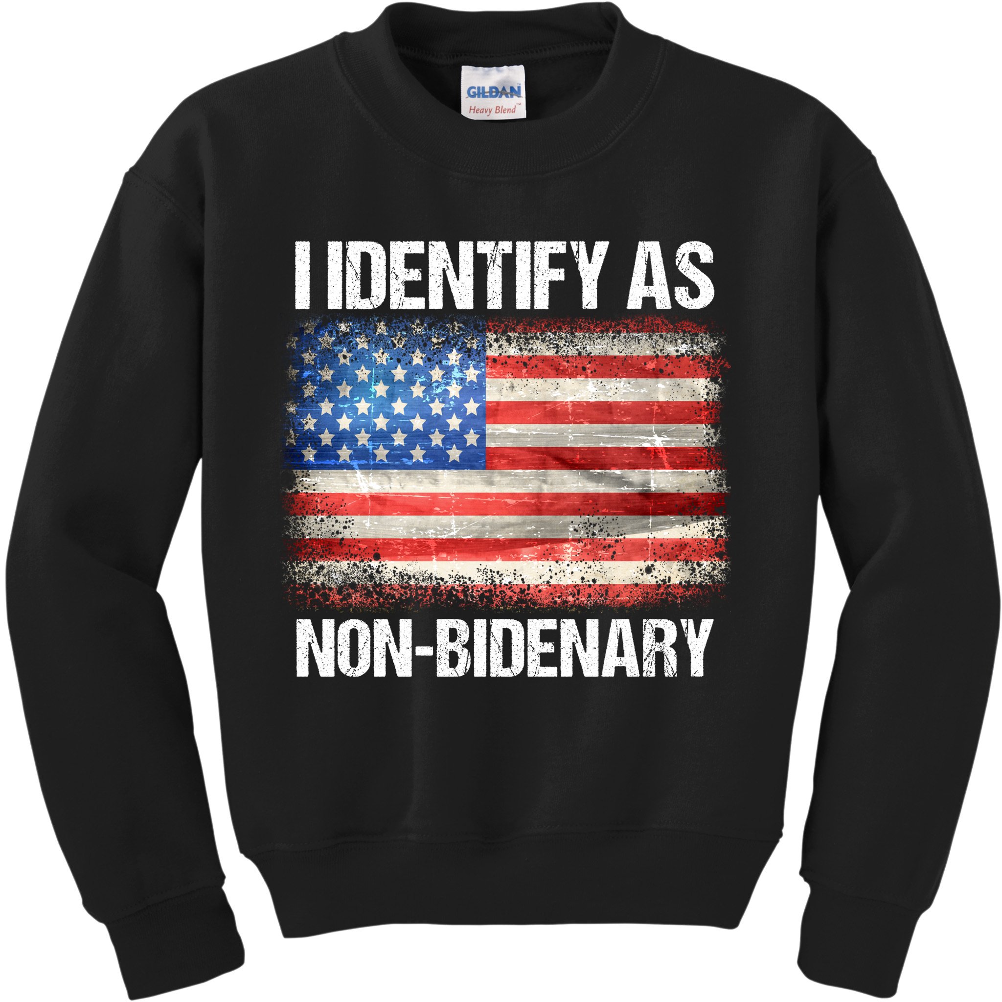 I Identify As NonBidenary Shirt Funny Anti Biden Kids Sweatshirt
