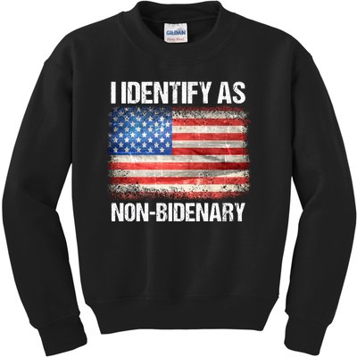 I Identify As NonBidenary Shirt Funny Anti Biden Kids Sweatshirt