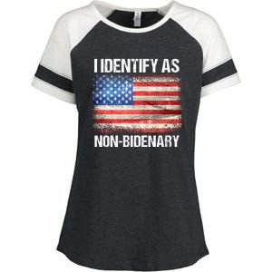 I Identify As NonBidenary Shirt Funny Anti Biden Enza Ladies Jersey Colorblock Tee