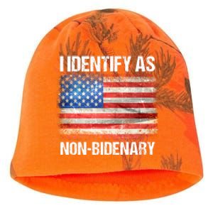 I Identify As NonBidenary Shirt Funny Anti Biden Kati - Camo Knit Beanie