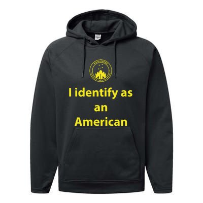 I Identify As An American Watchtower Command The High Ground Performance Fleece Hoodie