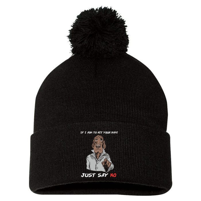 If I Ask To Hit Your Vape Just Say No Pom Pom 12in Knit Beanie