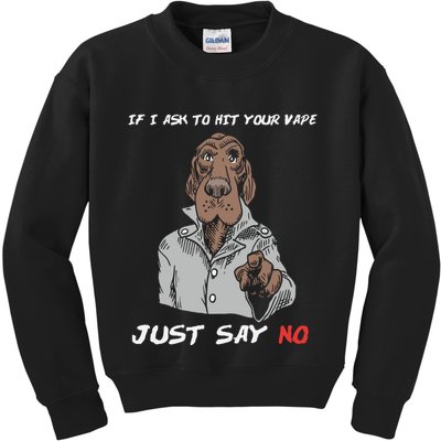 If I Ask To Hit Your Vape Just Say No Kids Sweatshirt