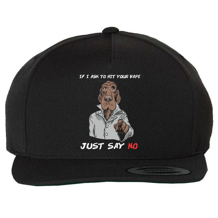 If I Ask To Hit Your Vape Just Say No Wool Snapback Cap