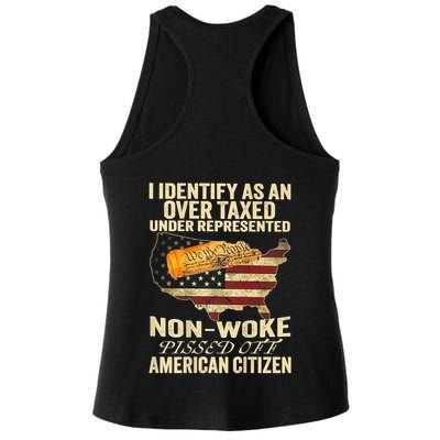 I Identify As An Over Taxed Under (On Back) Ladies PosiCharge Tri-Blend Wicking Tank