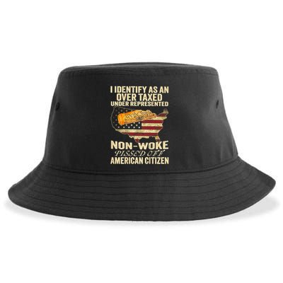 I Identify As An Over Taxed Under (On Back) Sustainable Bucket Hat