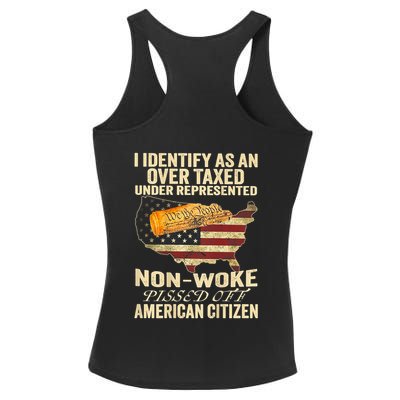 I Identify As An Over Taxed Under (On Back) Ladies PosiCharge Competitor Racerback Tank