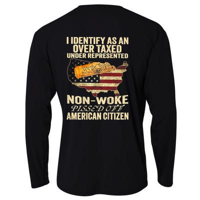 I Identify As An Over Taxed Under (On Back) Cooling Performance Long Sleeve Crew