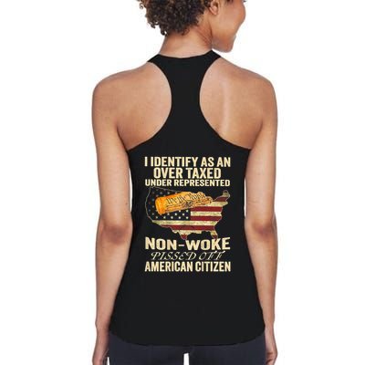 I Identify As An Over Taxed Under (On Back) Womens Tank Top