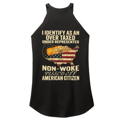 I Identify As An Over Taxed Under (On Back) Women's Perfect Tri Rocker Tank
