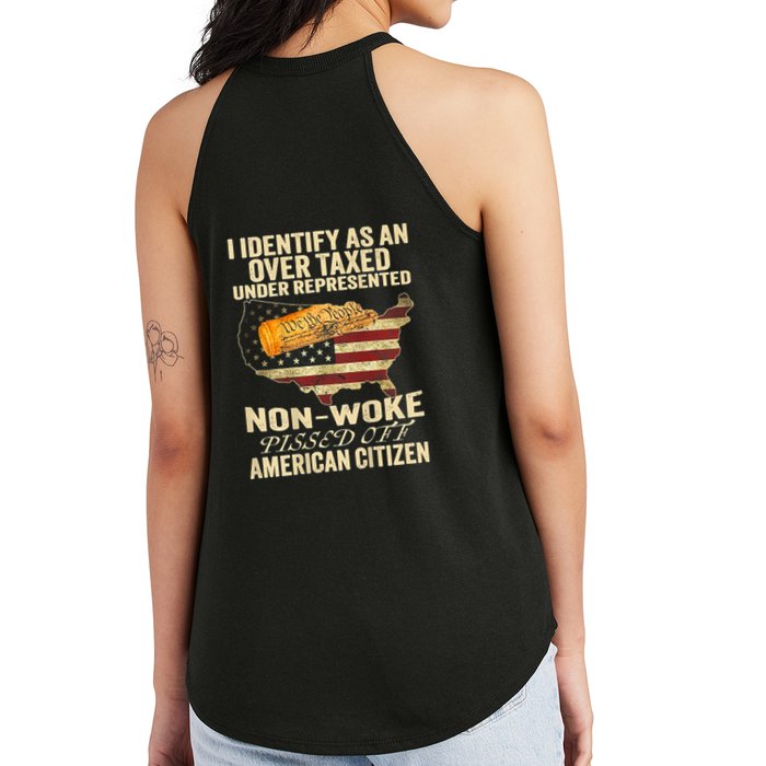 I Identify As An Over Taxed Under (On Back) Women's Perfect Tri Rocker Tank