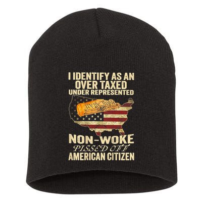 I Identify As An Over Taxed Under (On Back) Short Acrylic Beanie