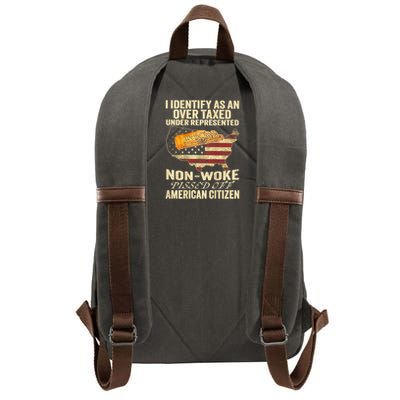 I Identify As An Over Taxed Under (On Back) Cotton Canvas Backpack