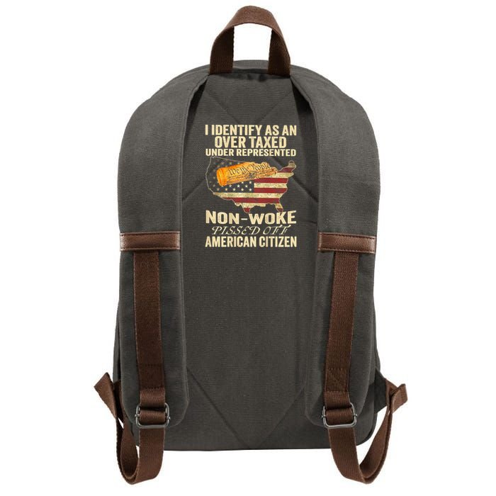 I Identify As An Over Taxed Under (On Back) Cotton Canvas Backpack