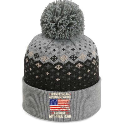 I Identify As An American Patriot This Is My Pride Flag The Baniff Cuffed Pom Beanie