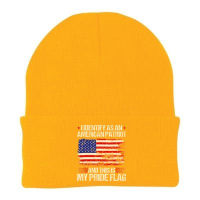 I Identify As An American Patriot This Is My Pride Flag Knit Cap Winter Beanie