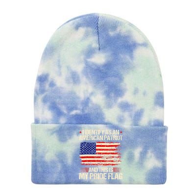 I Identify As An American Patriot This Is My Pride Flag Tie Dye 12in Knit Beanie