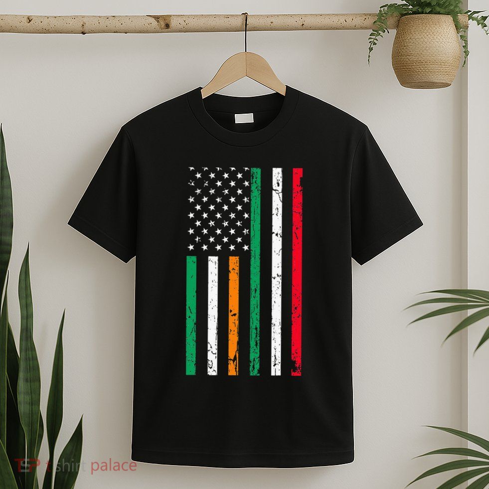 Irish Italian American Flag Ireland Italy USA Pride Heritage T-Shirt