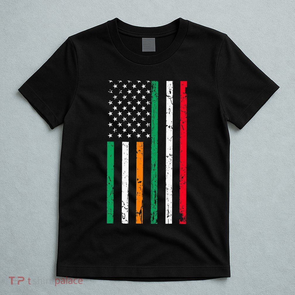 Irish Italian American Flag Ireland Italy USA Pride Heritage T-Shirt