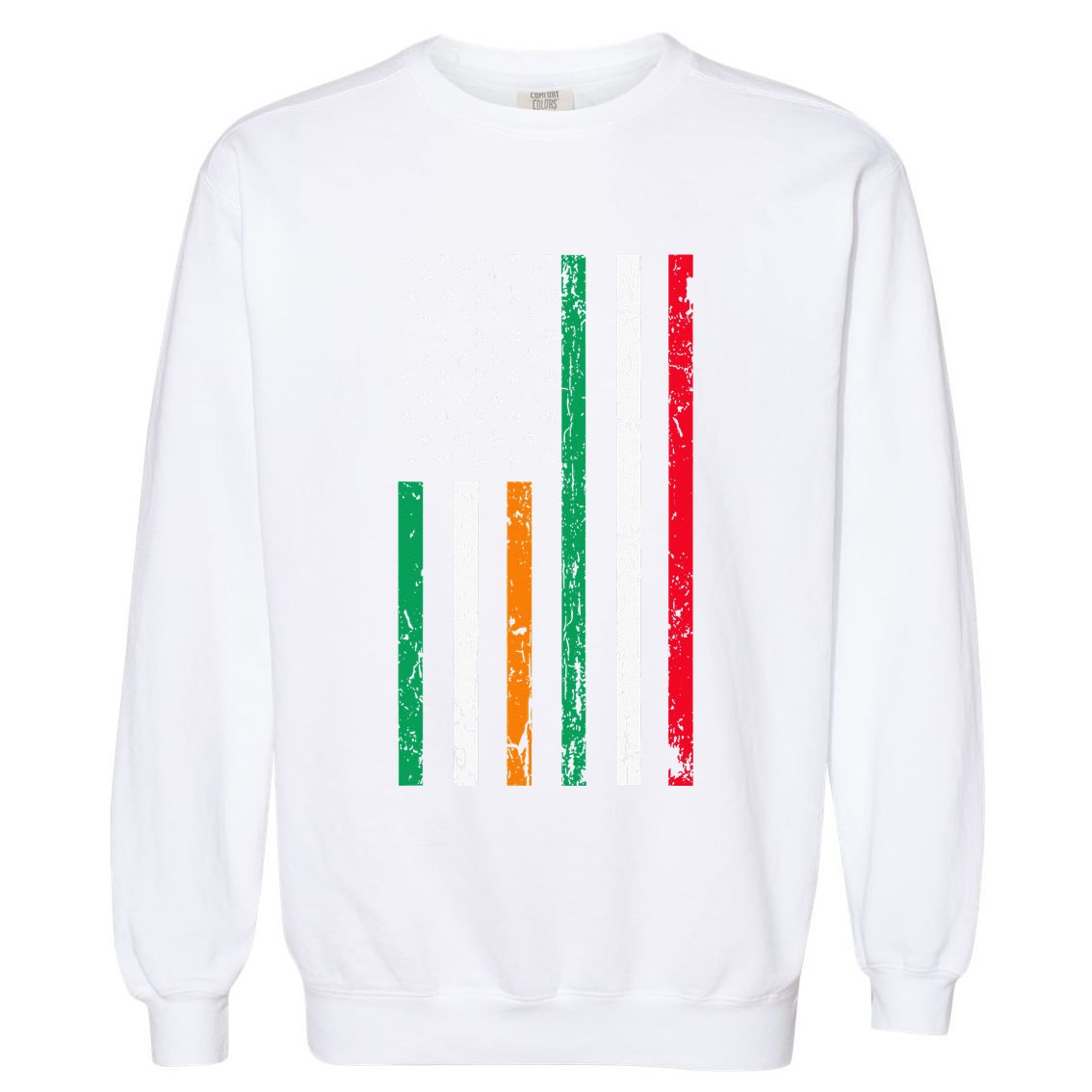 Irish Italian American Flag Ireland Italy USA Pride Heritage Garment-Dyed Sweatshirt