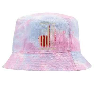 I Identify As Non Bidenary Anti Biden American Us Flag Tie-Dyed Bucket Hat