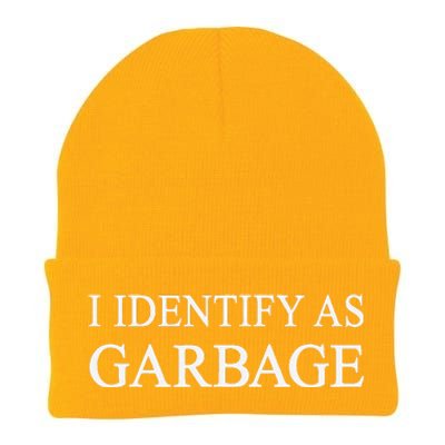 I Identify As Garbage Trump 2024 Funny Political Knit Cap Winter Beanie