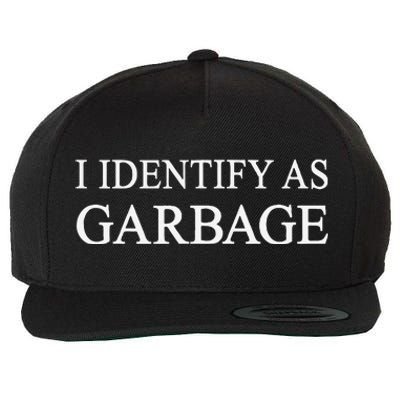 I Identify As Garbage Trump 2024 Funny Political Wool Snapback Cap