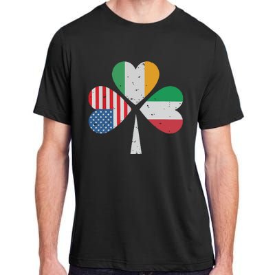 Irish Italian American Flag Ireland Italy USA Patricks Day Adult ChromaSoft Performance T-Shirt