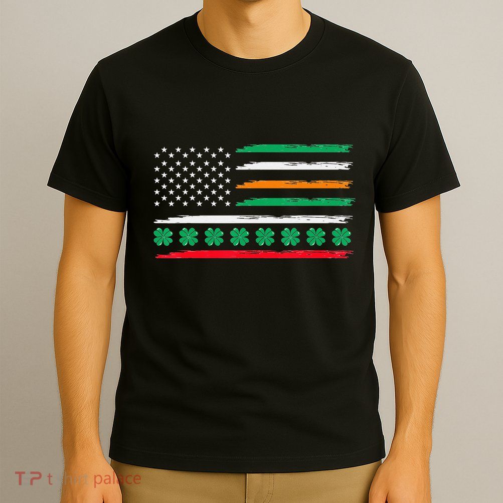 Irish Italian American Flag Ireland Italy USA Pride Heritage T-Shirt