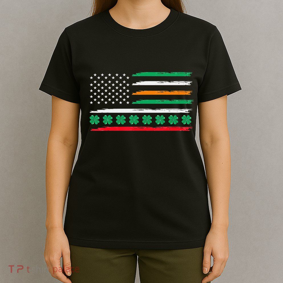 Irish Italian American Flag Ireland Italy USA Pride Heritage T-Shirt
