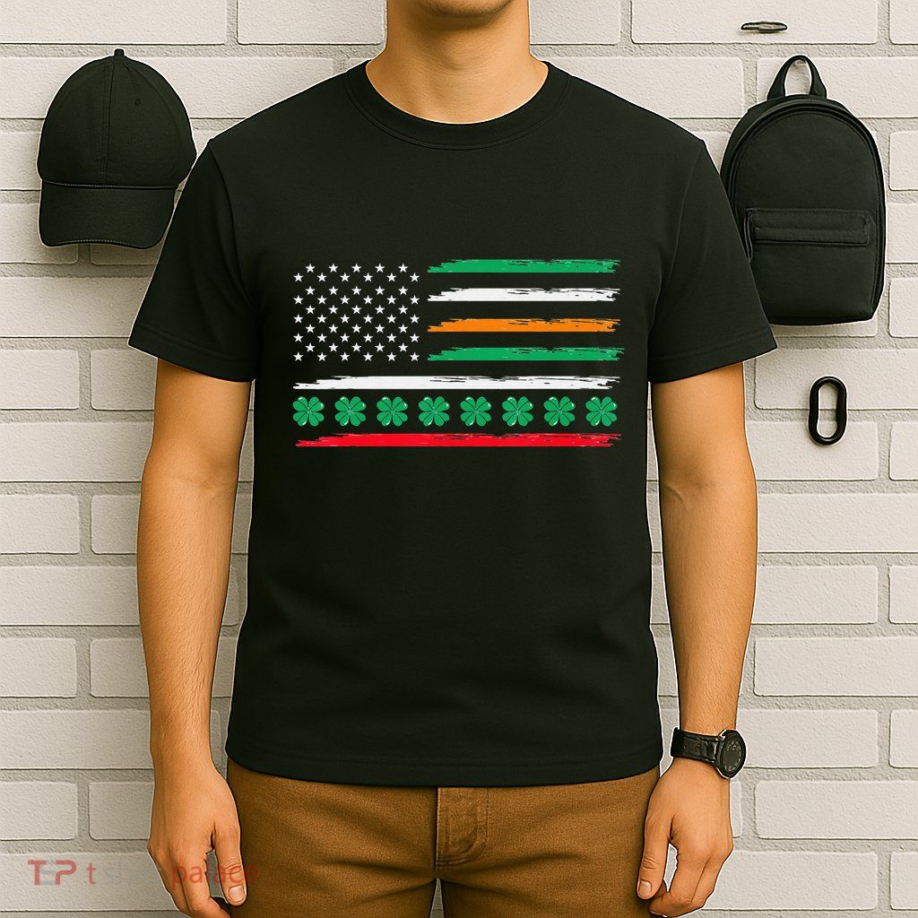 Irish Italian American Flag Ireland Italy USA Pride Heritage T-Shirt