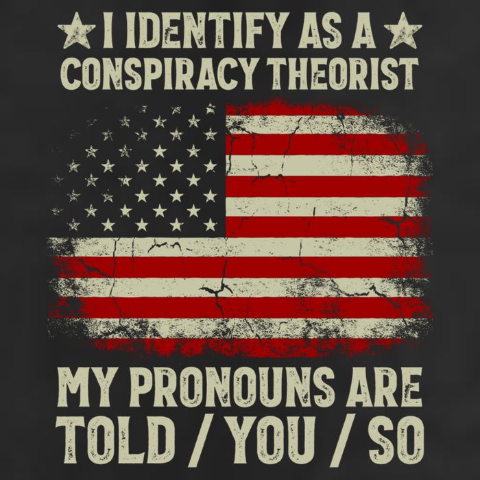 I Identify As A Conspiracy Theorist Pronouns Are Told You So Garment-Dyed Fleece Hoodie