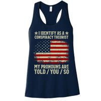 I Identify As A Conspiracy Theorist Pronouns Are Told You So Womens Tank Top
