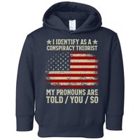 I Identify As A Conspiracy Theorist Pronouns Are Told You So Toddler Hoodie