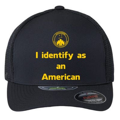 I Identify As An American Watchtower Command The High Ground Flexfit Unipanel Trucker Cap