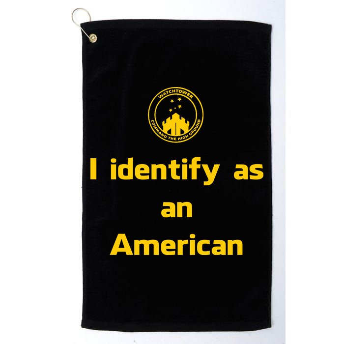 I Identify As An American Watchtower Command The High Ground Golf Towel
