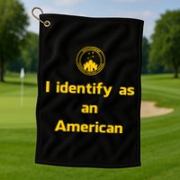 I Identify As An American Watchtower Command The High Ground Golf Towel