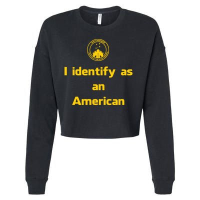 I Identify As An American Watchtower Command The High Ground Cropped Pullover Crew