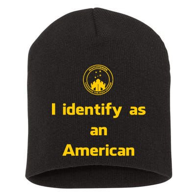I Identify As An American Watchtower Command The High Ground Short Acrylic Beanie