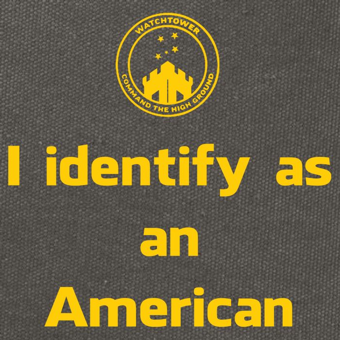 I Identify As An American Watchtower Command The High Ground Cotton Canvas Backpack