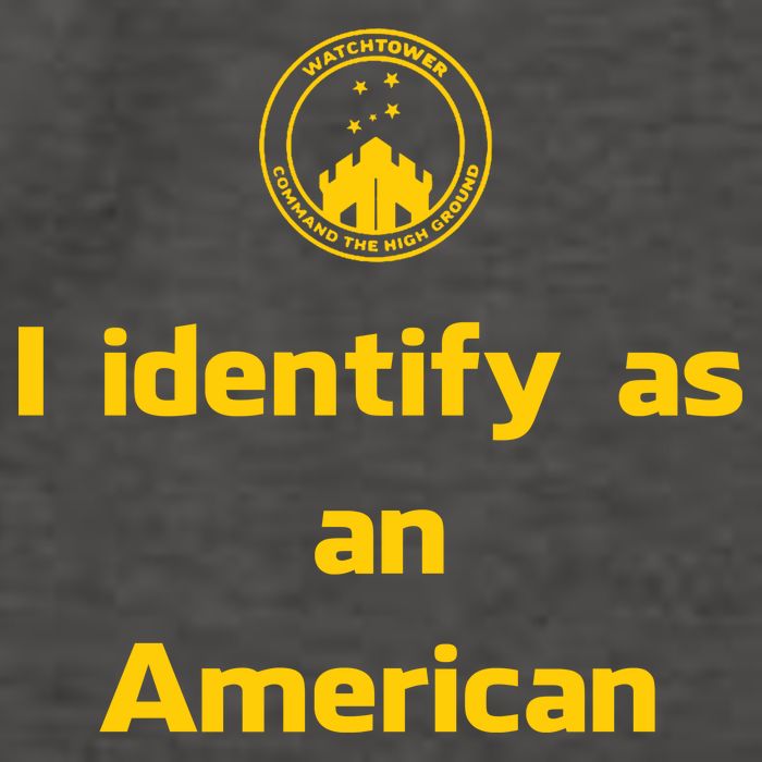 I Identify As An American Watchtower Command The High Ground Vector Backpack
