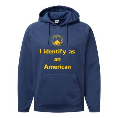 I Identify As An American Watchtower Command The High Ground Performance Fleece Hoodie