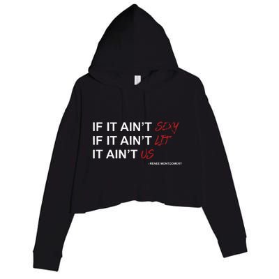 If It Aint Sexy If It Aint Lit It Aint Us Crop Fleece Hoodie