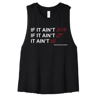 If It Aint Sexy If It Aint Lit It Aint Us Women's Racerback Cropped Tank