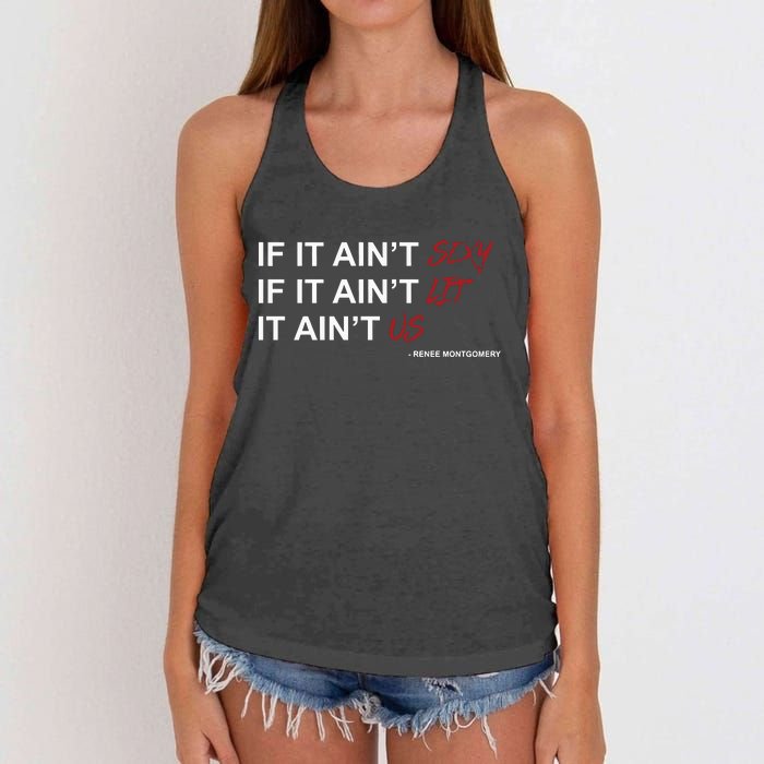 If It Aint Sexy If It Aint Lit It Aint Us Women's Knotted Racerback Tank