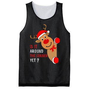 Is It Around The Corner Yet Christmas Funny Reindeer Lover Mesh Reversible Basketball Jersey Tank