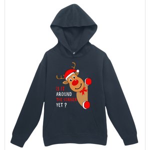 Is It Around The Corner Yet Christmas Funny Reindeer Lover Urban Pullover Hoodie